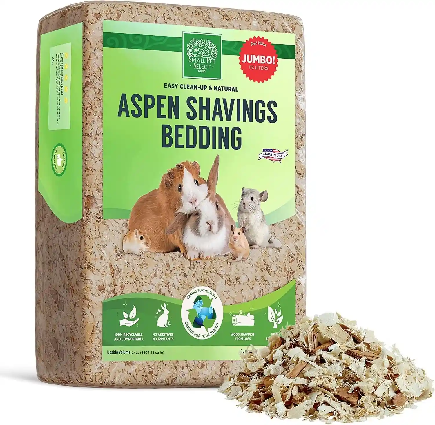 Small pet select aspen shavings product box